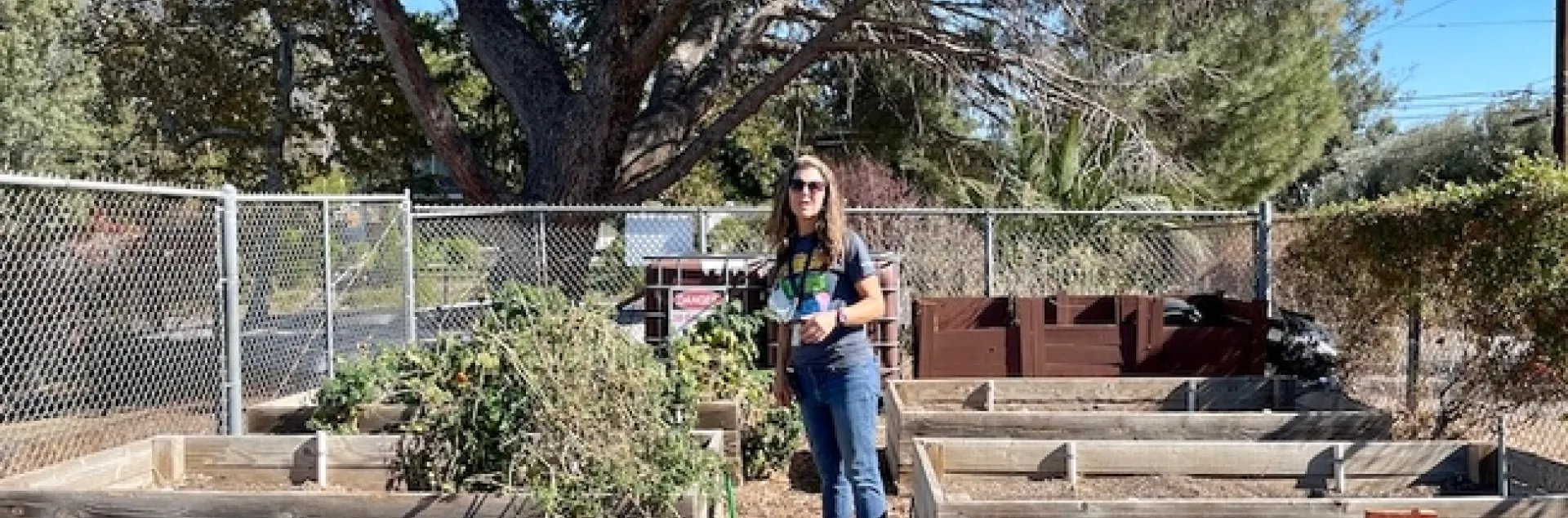 Jackie in the vegetable garden