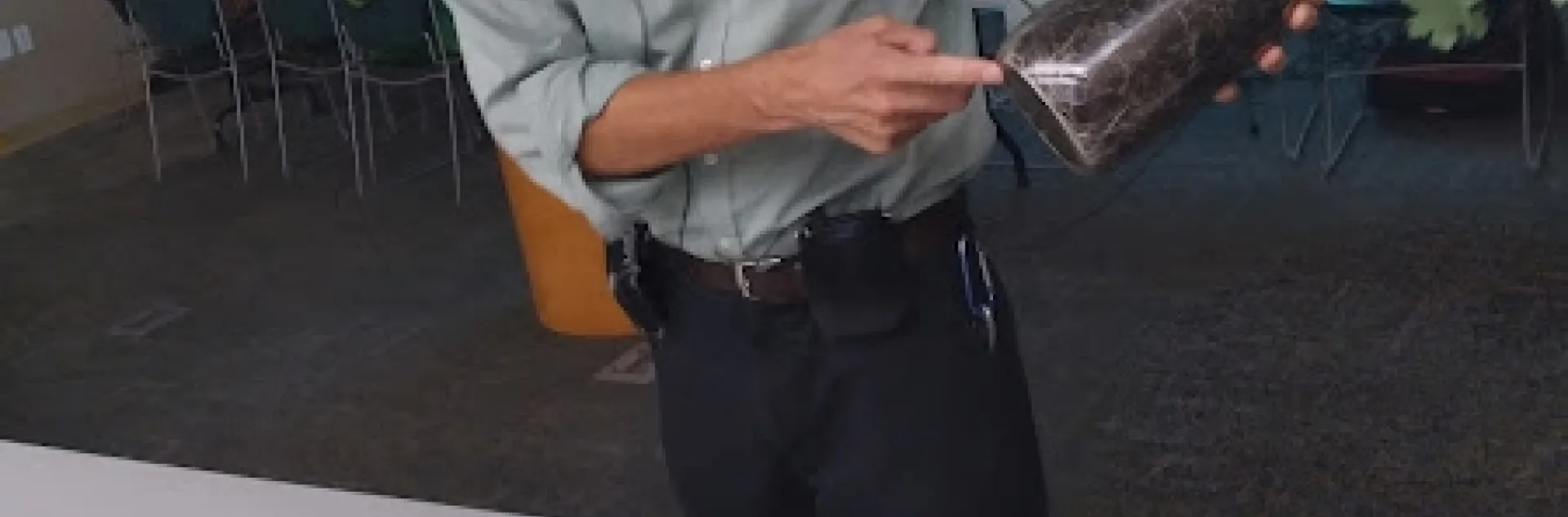 Jeff Ford in action teaching about growing veggies at Hesperia Library