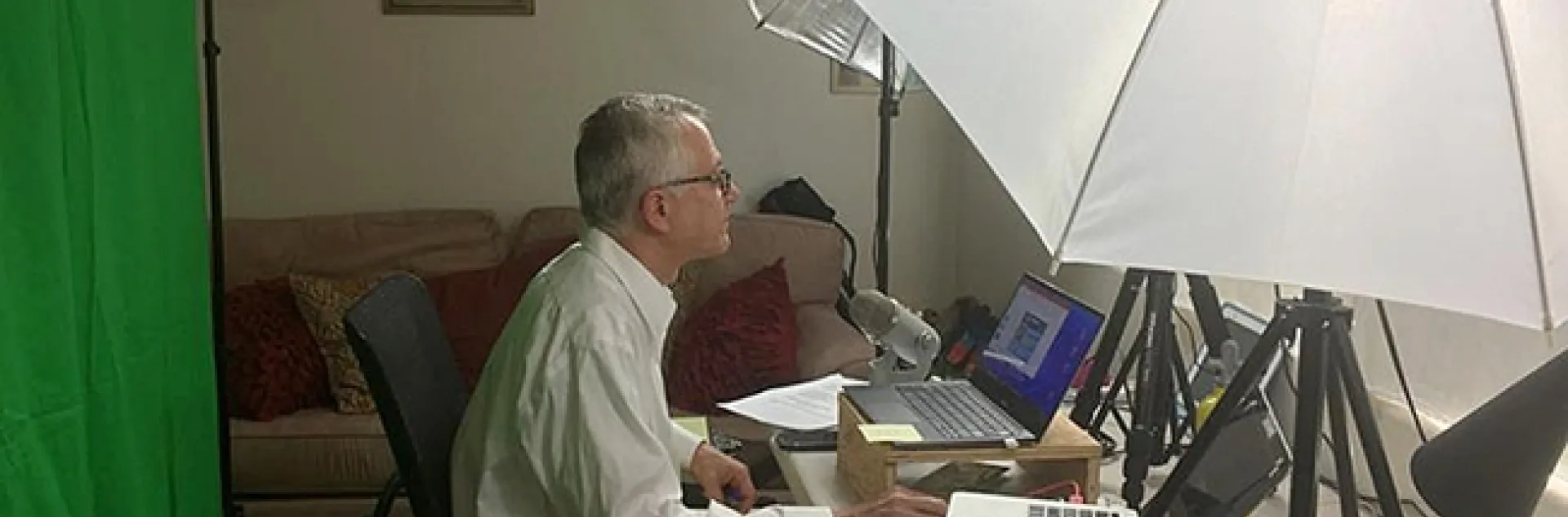 UC Davis Distinguished Professor Walter Leal working on a COVID-19 webinar.