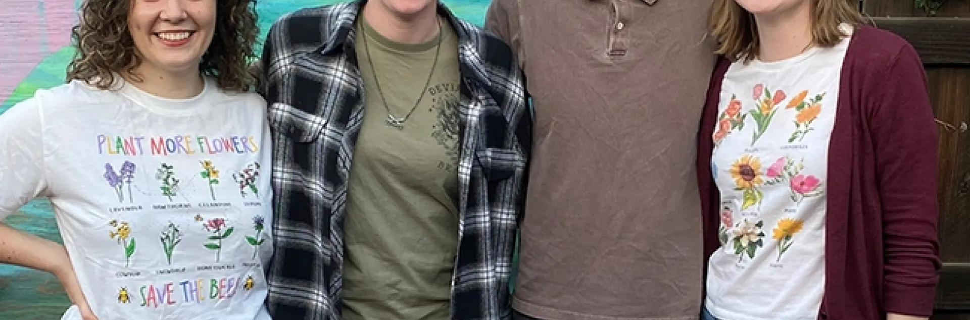 The UC Davis Entomology Team is comprised of (from left) doctoral student Erin "Taylor" Kelly of the Geoffrey Attardo lab; doctoral student Madison "Madi" Hendrick of the Ian Grettenberger lab; and doctoral candidates Zachary Griebenow and Jill Oberski of the Phil Ward lab. Griebenow captains the team.