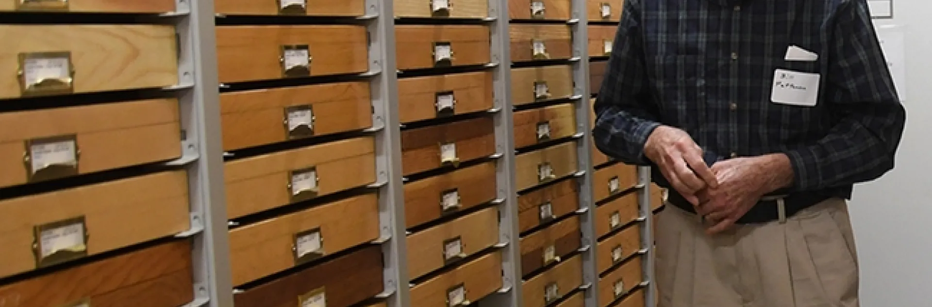 William "Bill" Patterson in the Bohart Museum of Entomology (2019 Photo by Kathy Keatley Garvey)