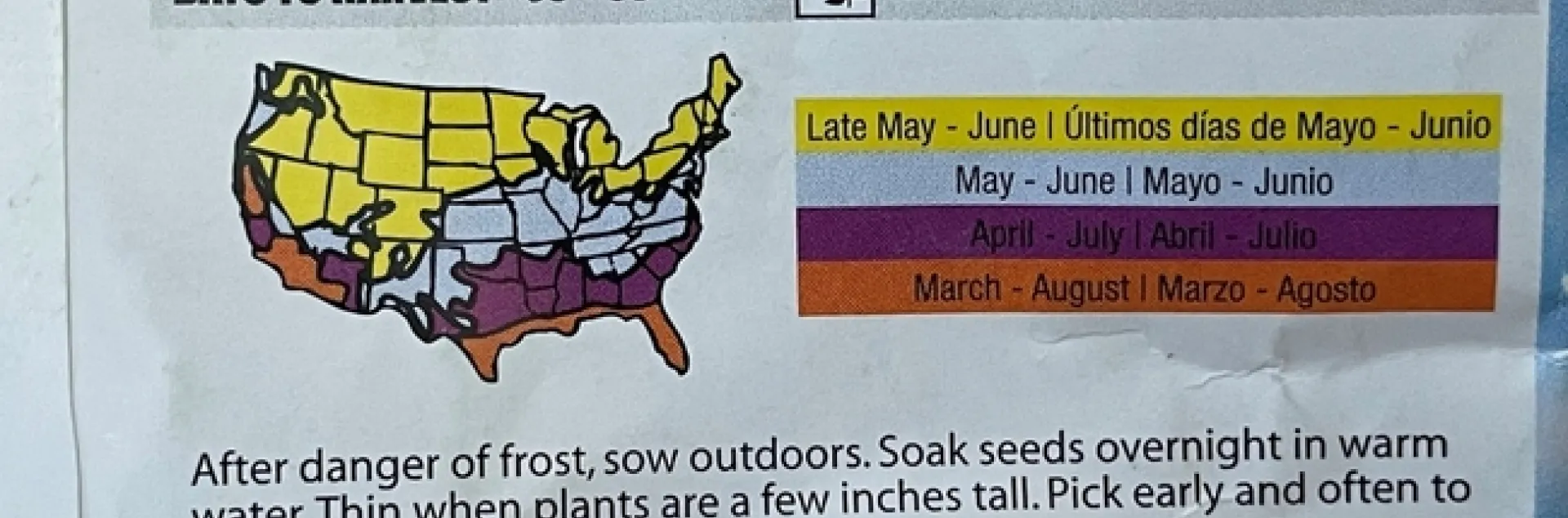 Seed packet back. photo by Brenda Altman