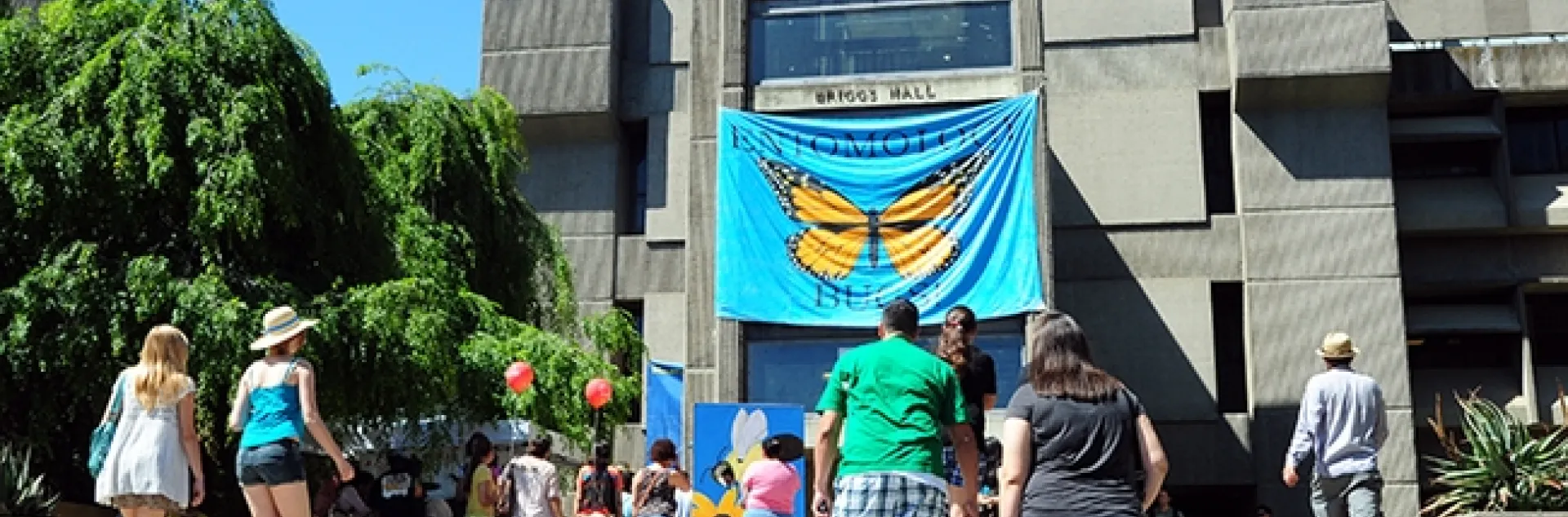 This will be the scene in front of Briggs Hall on Saturday, April 23 when the 108th annual UC Davis Picnic Day takes place. (Photo by Kathy Keatley Garvey)