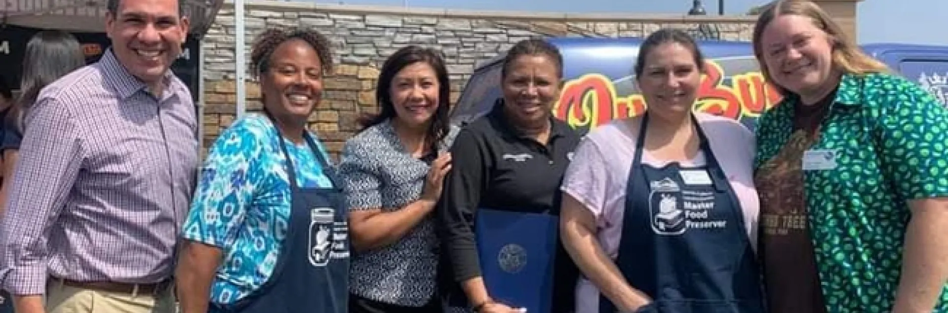 Dee Denton, San Bernardino County Master Gardener and Master Food Preserver Coordinator, 2nd from right