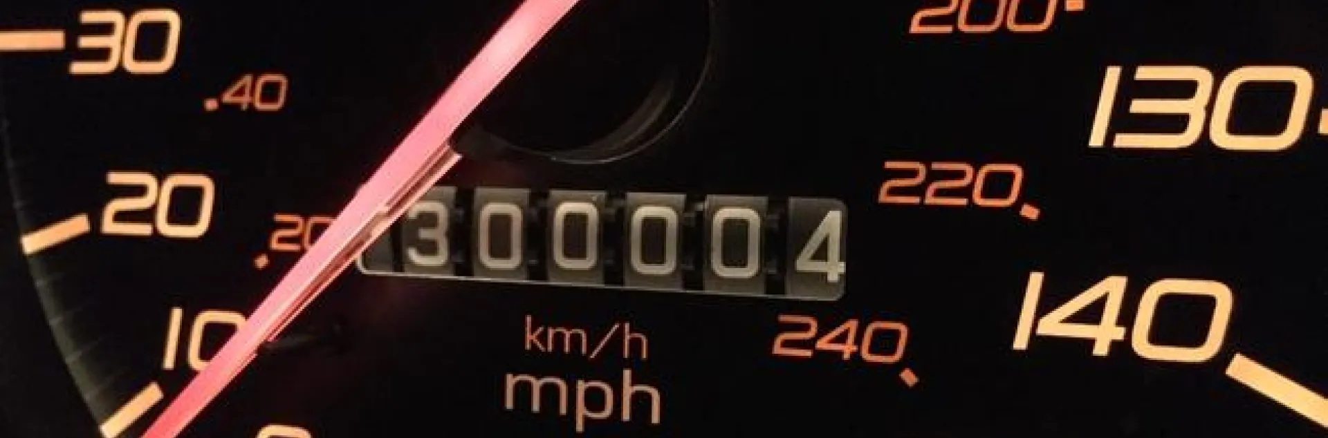 Car Odometer with 300,000 miles