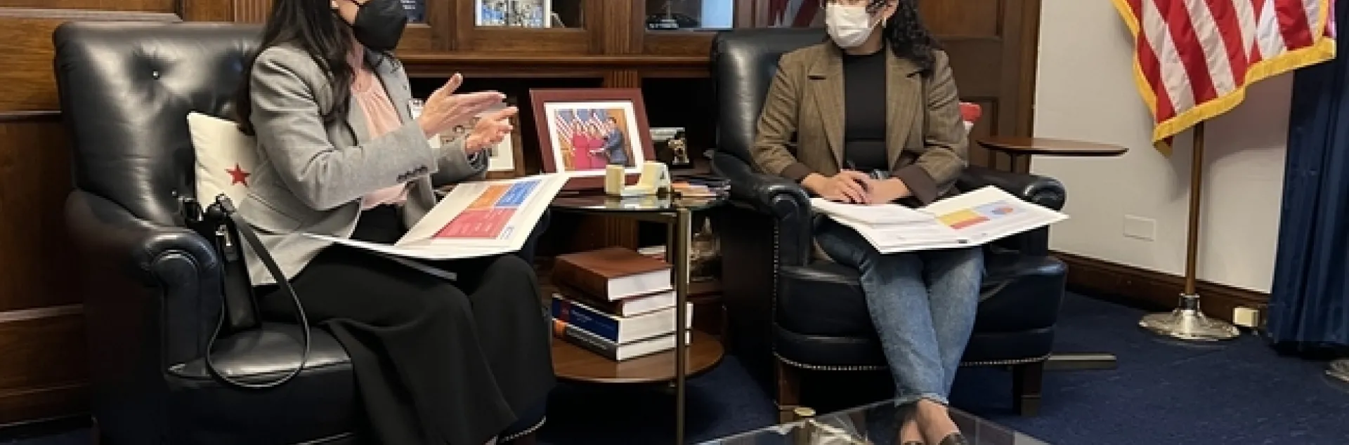 Suzanna Martinez (left) and Emily Mercado, a staffer in the office of U.S. Rep. Jimmy Gomez