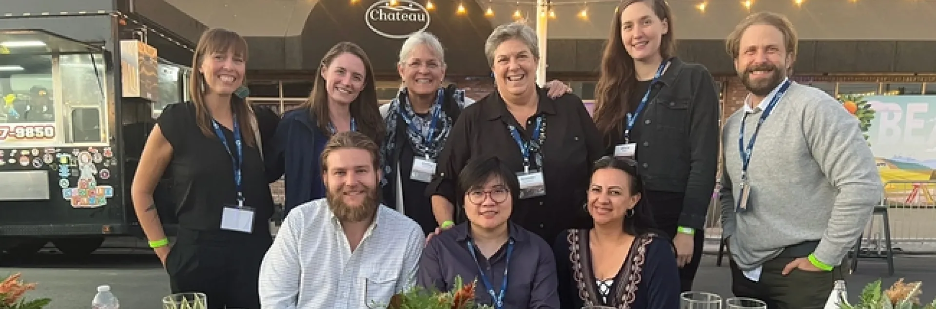 UC ANR at California Economic Summit Summit. Standing from left, Ashley Hooper, Anne Megaro, Kathy Eftekhari, Glenda Humiston, Olivia Henry and Keith Taylor. Sitting from left, Alec Dompka, Cindy Chen and Rita Clemons. Photo courtesy of Keith Taylor