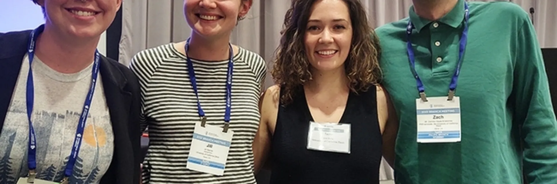 The award-winning UC Davis Entomology Games team is comprised of four doctoral candidates (from left) Madison "Madi" Hendrick of the Ian Grettenberger lab; Jill Oberski of the Phil Ward lab; Erin "Taylor" Kelly of the Geoffrey Attardo lab; and captain Zachary Griebenow of the Phil Ward lab.