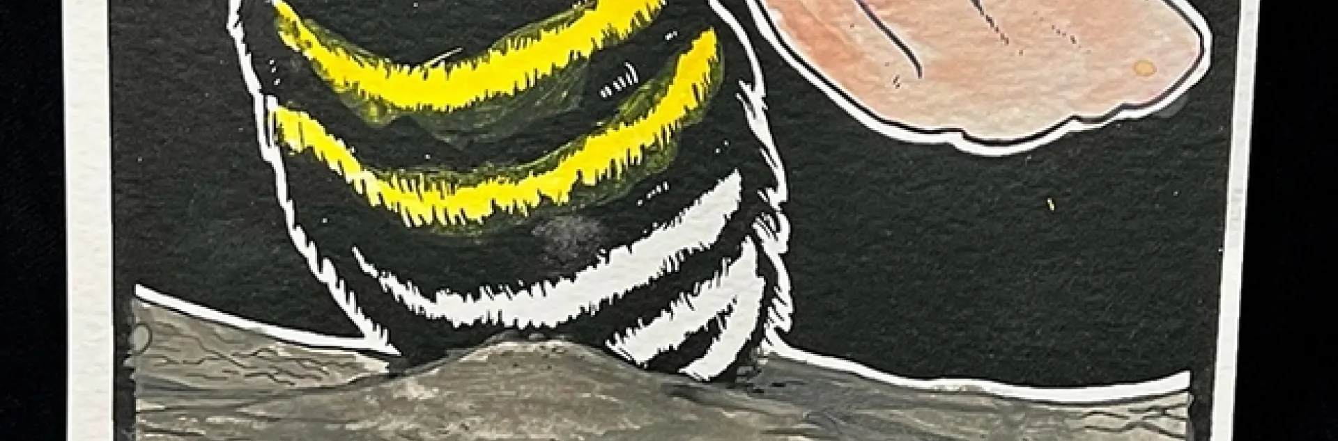 "Hope Despite Darkness"--This intricate bumble bee art is the work of UC Davis student Cameron Dillon. (Photo by Jenella Loye)