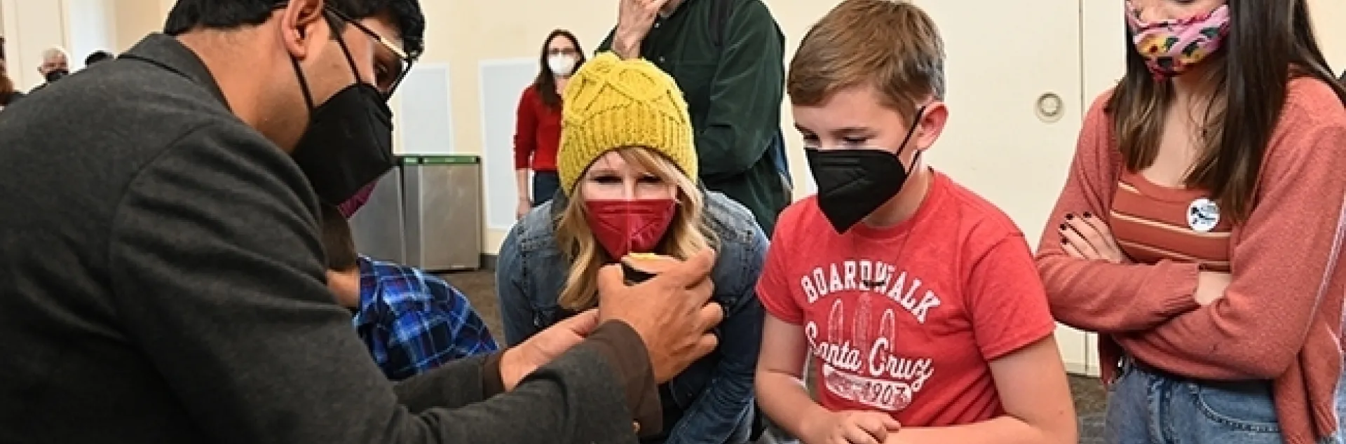 Nematologist Shahid Siddique, assistant professor, UC Davis Department of Entomology and Nematology, interacts with visitors at the 2021 UC Davis Biodiversity Day. (Photo by Kathy Keatley Garvey)