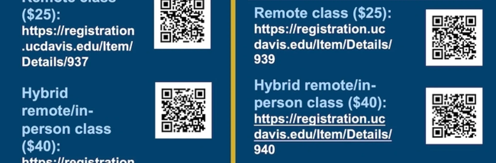 UC Davis Bee Haven 2023 classes flyer