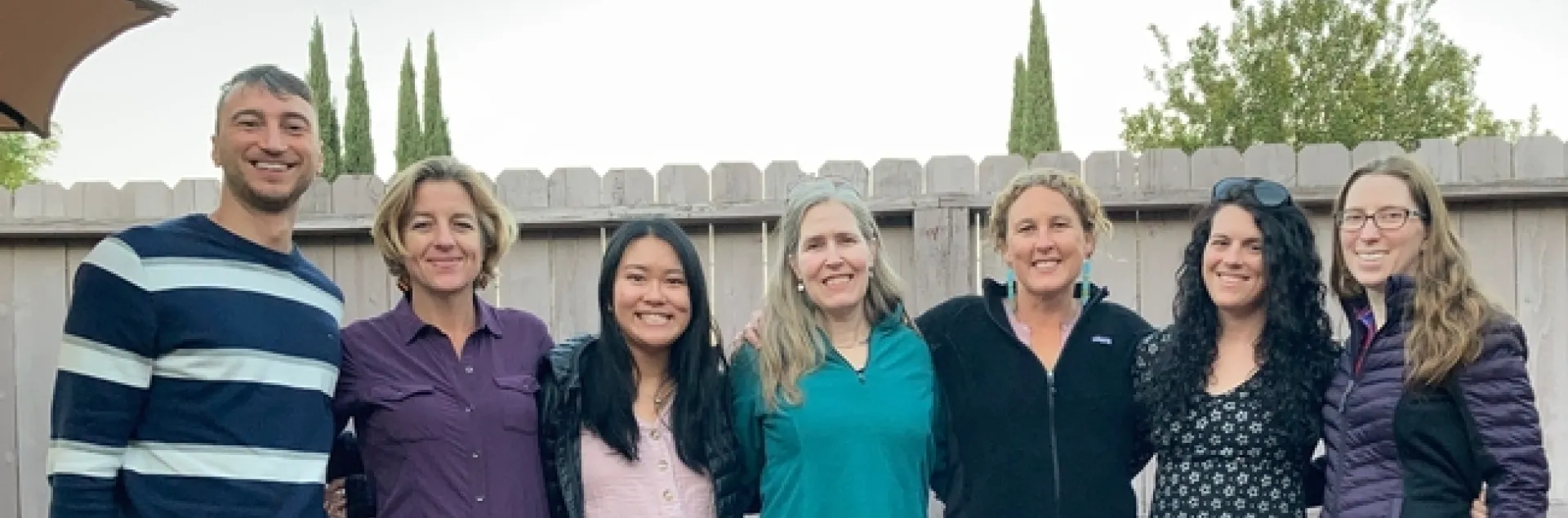 From left, UCCE fire advisors Luca Carmignani, Yana Valachovic, Katie Low, Barb Satink Wolfson, Lenya Quinn-Davidson, Alison Deak and Tori Norville.