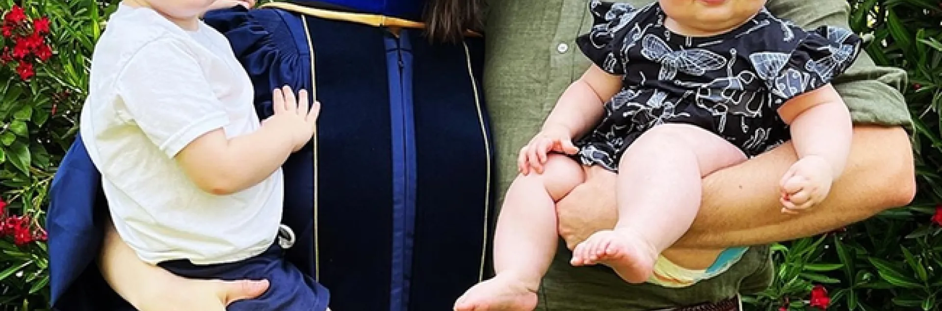 Meet Dr. Charlotte Herbert Alberts and her family: her husband George, and their children, Griffin, 3, and Marcy, 7 months.