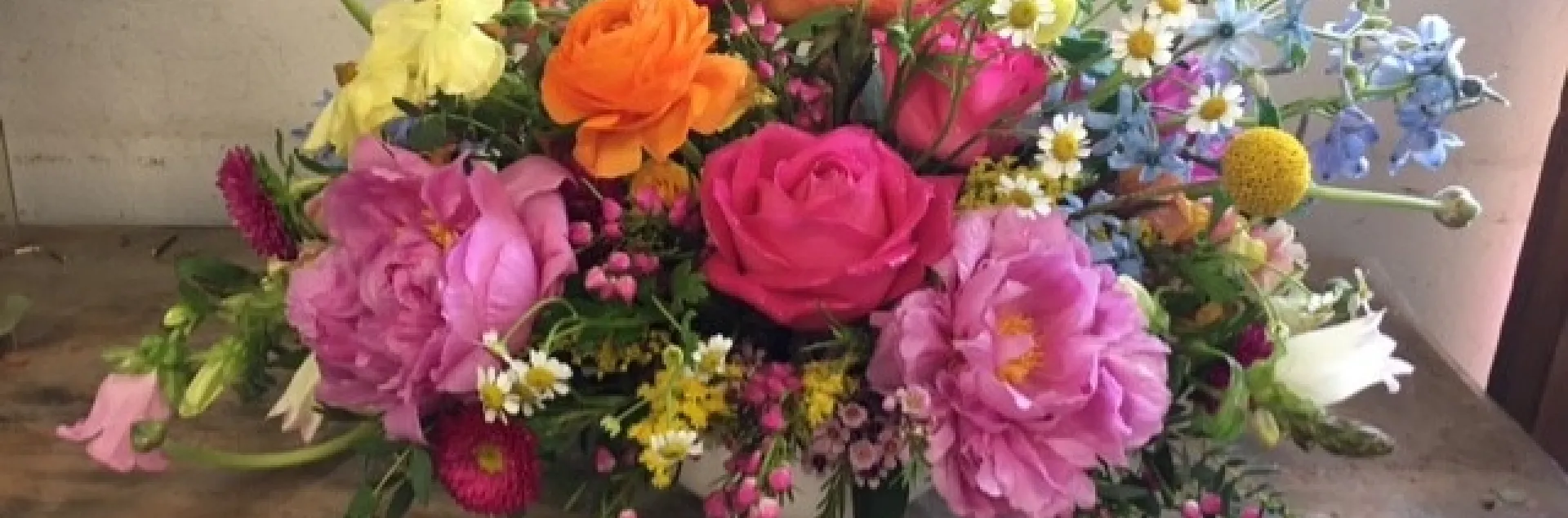 Ranunculus and peony. photos by Heather Hamilton