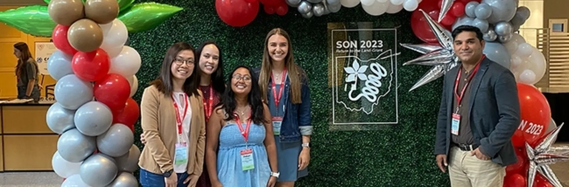 The UC Davis Shahid Siddique lab excelled at the international Society of Nematologists' 62nd annual meeting, held in Columbus, Ohio. Pictured with Siddique are doctoral students in his lab. From left are Ching-Jung Lin, Veronica Casey, Pallavi Shakya and Alison Coomer Blundell, all award winners.