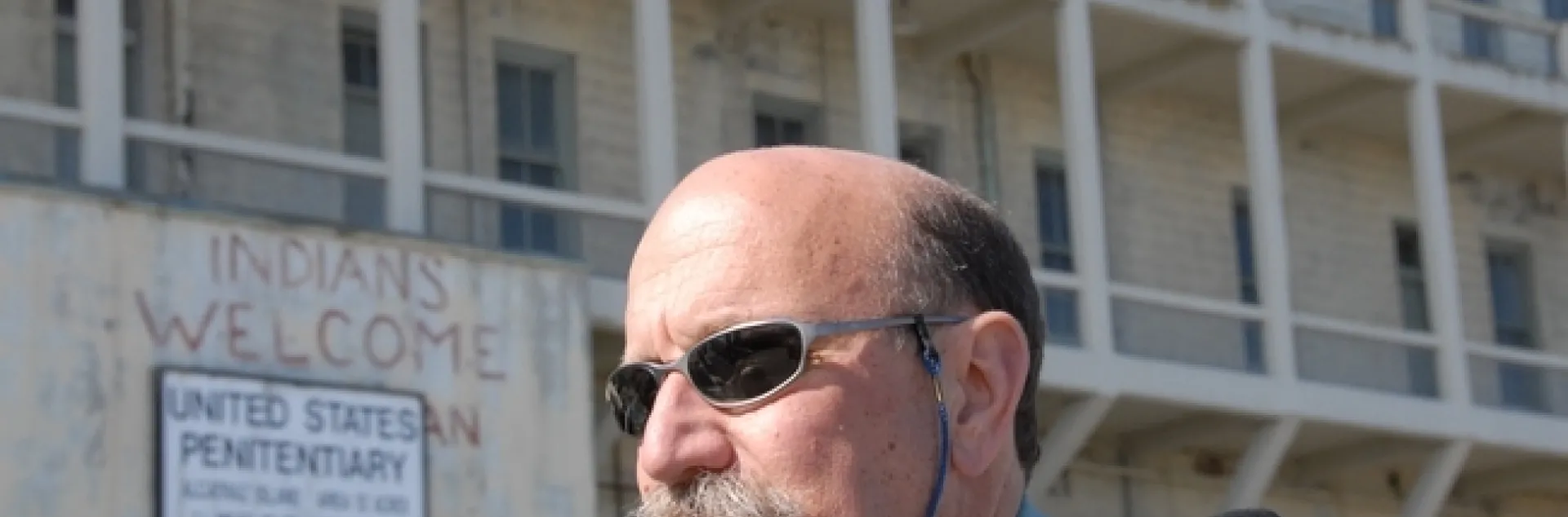 UC Davis forensic entomologist Robert Kimsey at Alcatraz where he has done insect research. (Photo by Kathy Keatley Garvey)