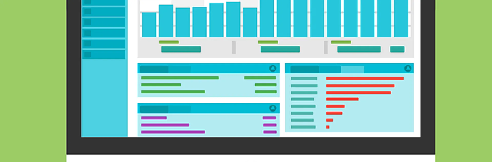 Computer with statistical charts