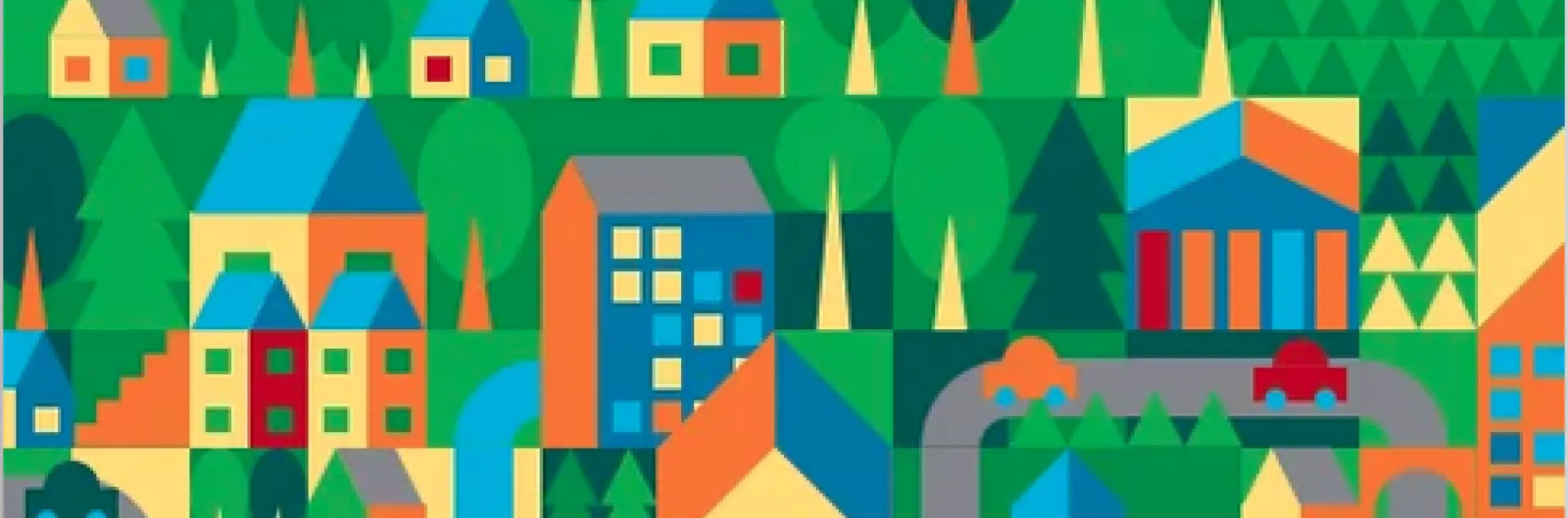 Brightly colored graphics. Text: The New Technologies for Ag Extension. Grant projects improve human, environmental and community health.