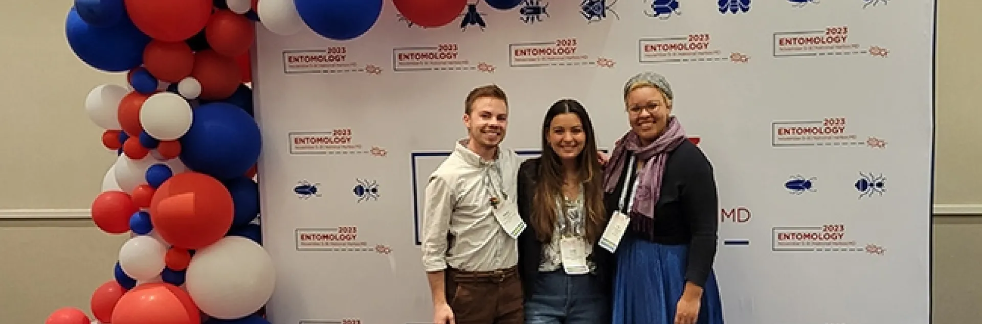 President's Prize honors in the ESA graduate student competitions went to (from left) Shawn Christensen and Lexie Martin, both of the Rachel Vannette lab; and Iris Quayle of the Jason Bond lab.