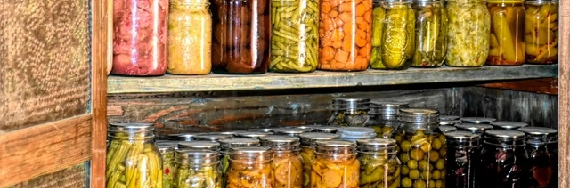 Cupboard of canned foods