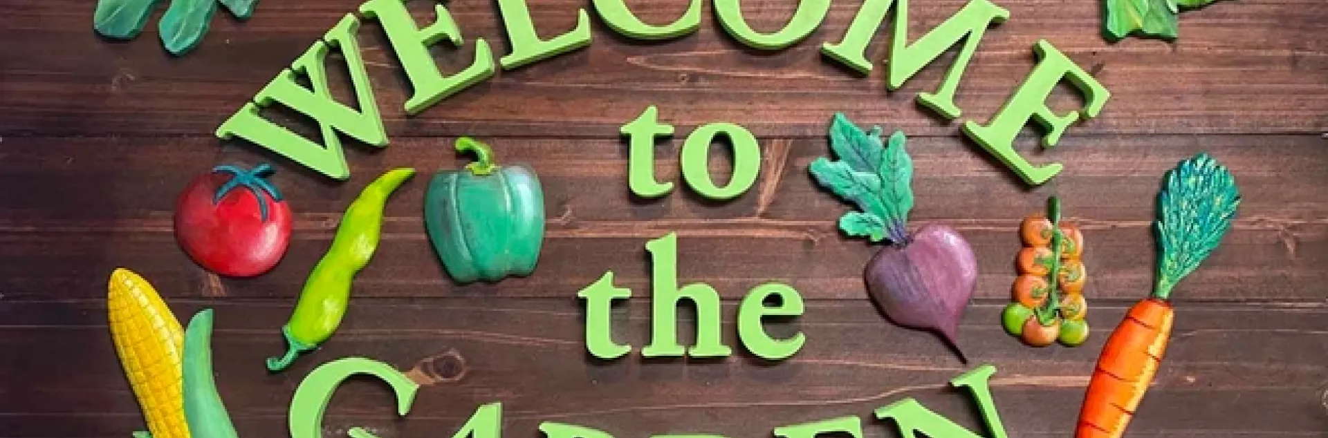 This sign created by Kathy Mahannah welcomes visitors to the community garden at St. Timothy's Church in Gridley. Grace Mahannah