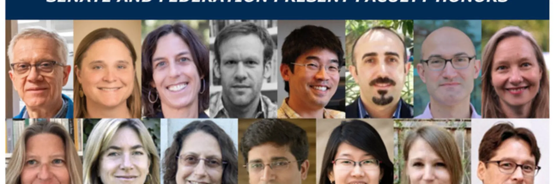 Recipients of the 2024 Academic Senate and Federation Awards include UC Davis Distinguished Professor Walter Leal (top row, far left) and Professor Louie Yang (top row, fifth from left.)(Collage courtesy of UC Davis Dateline)