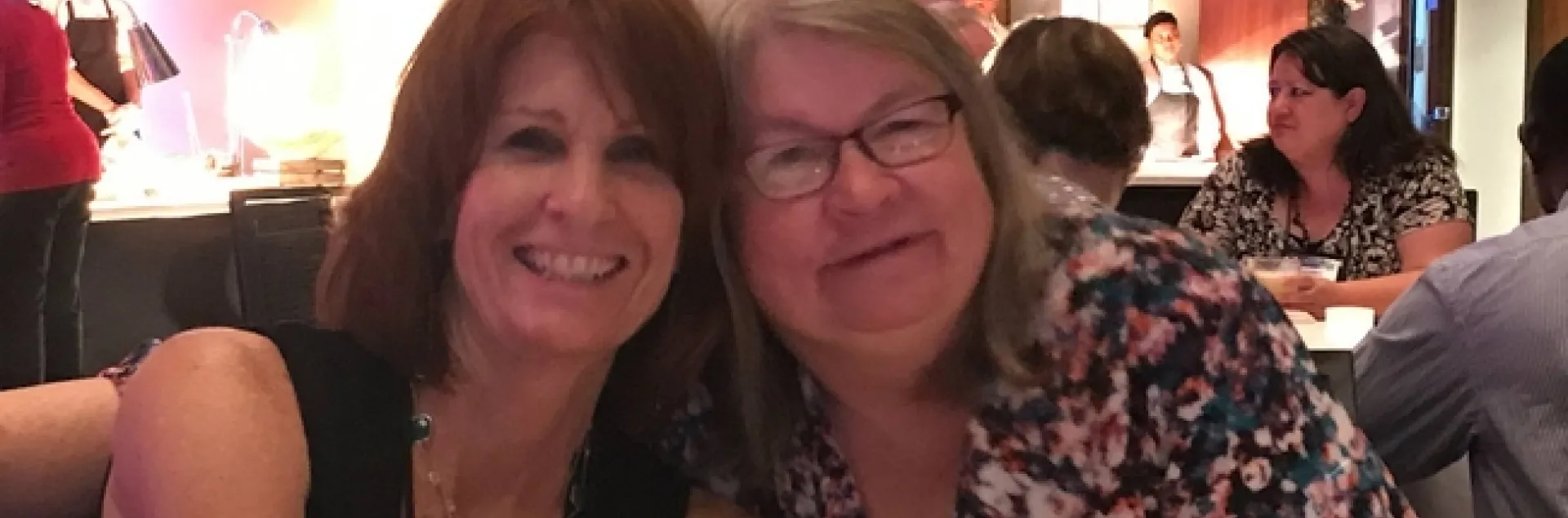 Joni Rippee, right, with friend and former colleague Deb Driskill.