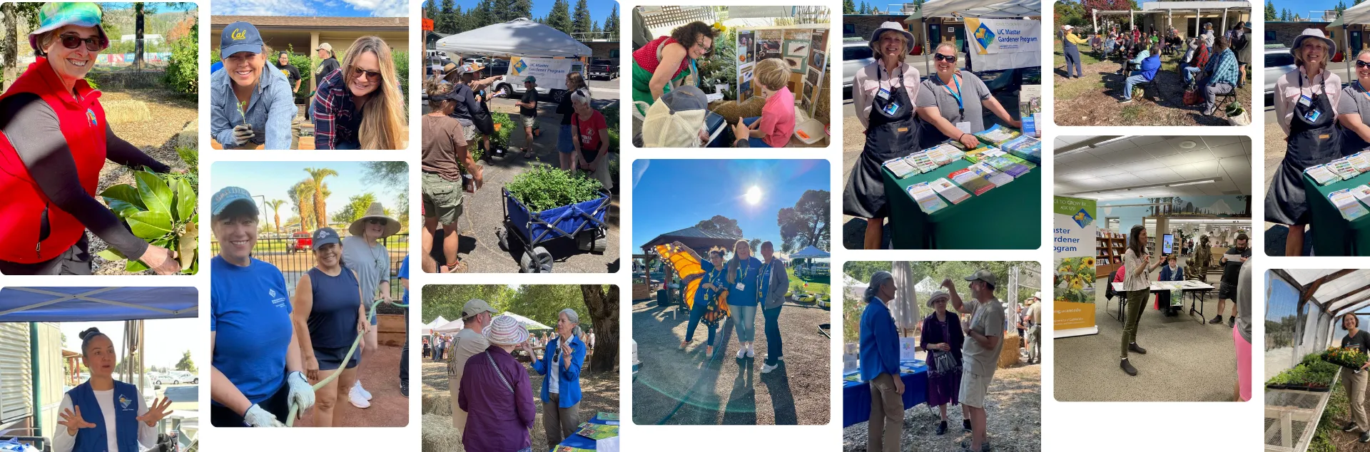 Collection of pictures of UC Master Gardener Volunteers