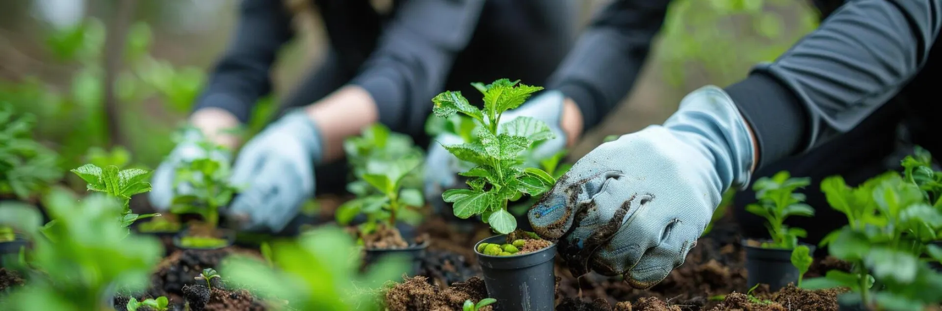 image of a person handling a plant 