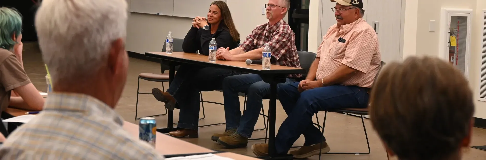 Los asistentes, escuchan a tres de los panelistas.