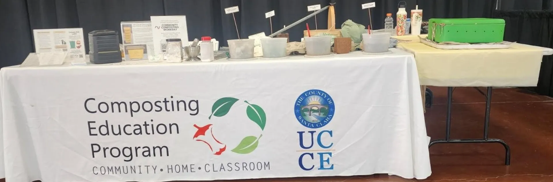 table set up for a community event