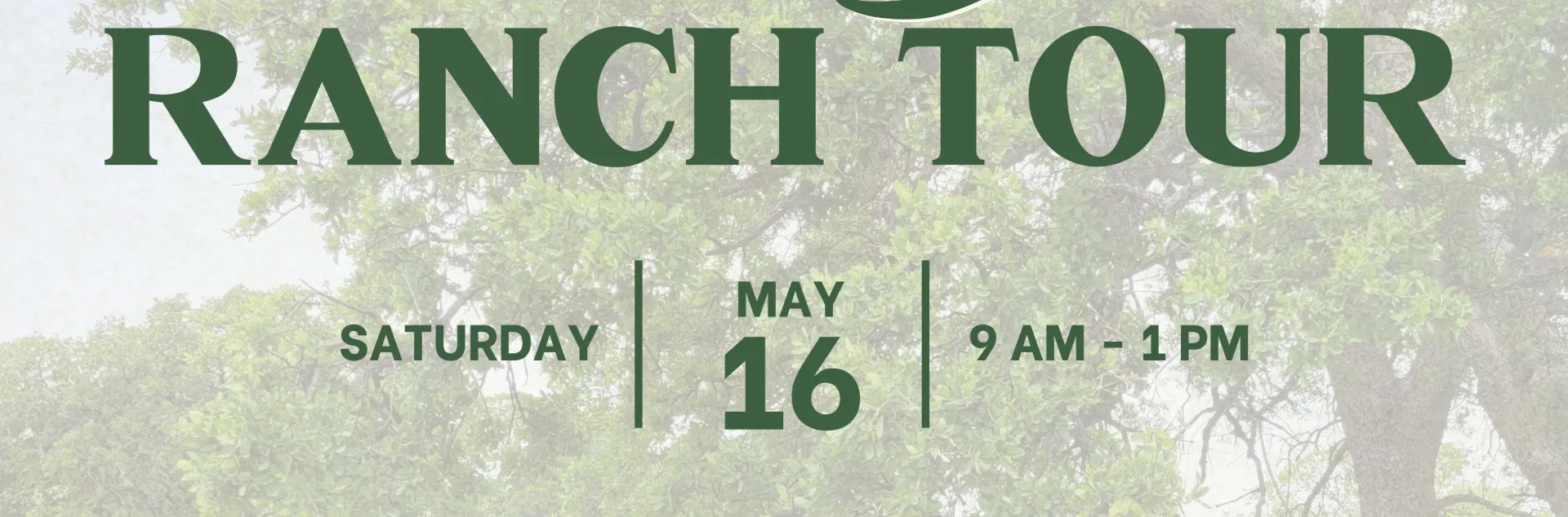 Spring Ranch Tour flyer taking place on May 16, 9am - 1pm. 