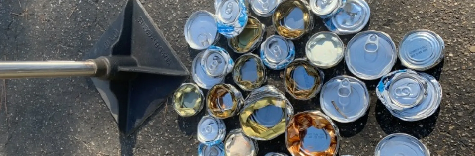 crushed cans for recycling