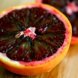 Blood orange https://www.flickr.com/photos/sweetbeetandgreenbean/3258182065/in/photostream/