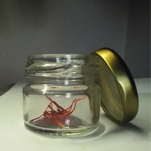 saffron harvest in a jar