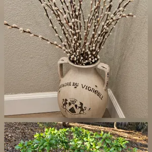vase with pussywillow twigs 