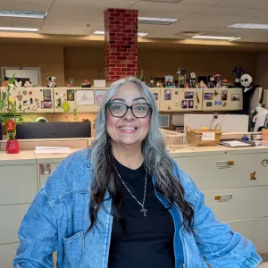 Woman at the counter