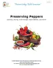 Cover of Preserving Peppers booklet featuring an illustrated basket overflowing with colorful peppers.